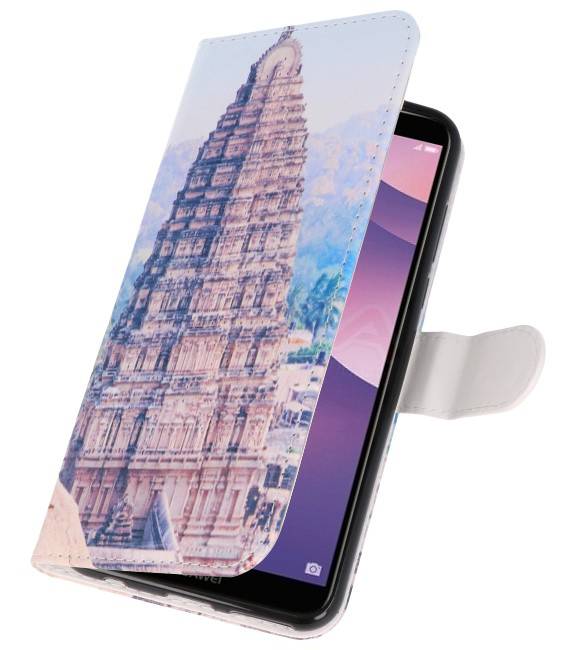 Temple 1 Bookstyle Case for Huawei Y7 2018