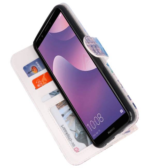 Temple 1 Bookstyle Case for Huawei Y7 2018