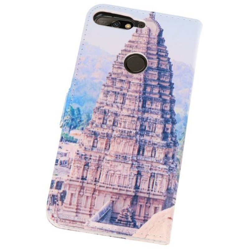 Temple 1 Bookstyle Hoesje voor Huawei Y7 2018