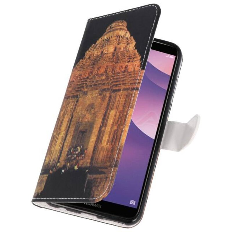 Temple 2 Bookstyle Hoesje voor Huawei Y7 2018