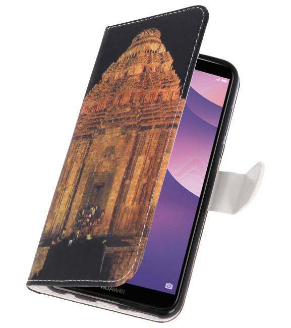 Temple 2 Bookstyle Hoesje voor Huawei Y7 2018