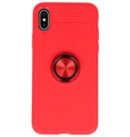 Étui souple pour iPhone X avec porte-anneau rouge
