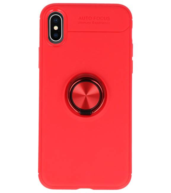 Custodia Softcase per iPhone X con anello rosso