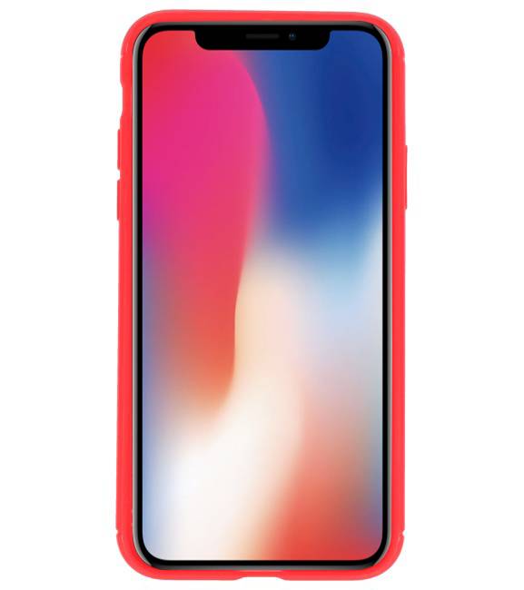 Softcase für iPhone X Case mit Ringhalter Rot