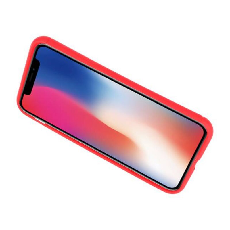 Softcase for iPhone X Case with Ring Holder Red