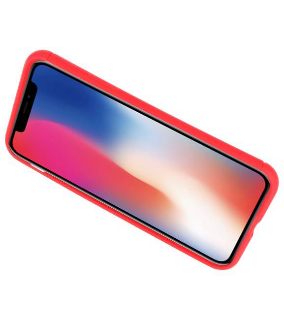 Softcase für iPhone X Case mit Ringhalter Rot