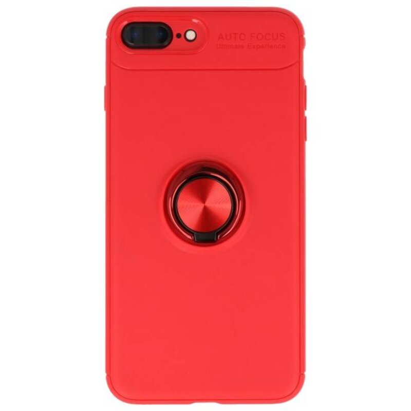 Softcase til iPhone 8/7 Plus Case med Ring Holder Red