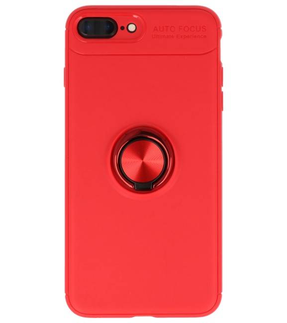 Funda Softcase para iPhone 8/7 Plus con soporte para anillo rojo