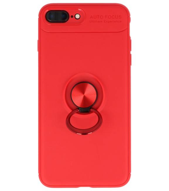 Custodia Softcase per iPhone 8/7 Plus con anello rosso