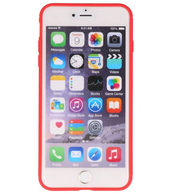 Softcase til iPhone 8/7 Plus Case med Ring Holder Red