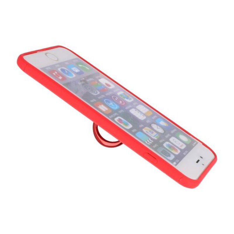 Custodia Softcase per iPhone 8/7 Plus con anello rosso