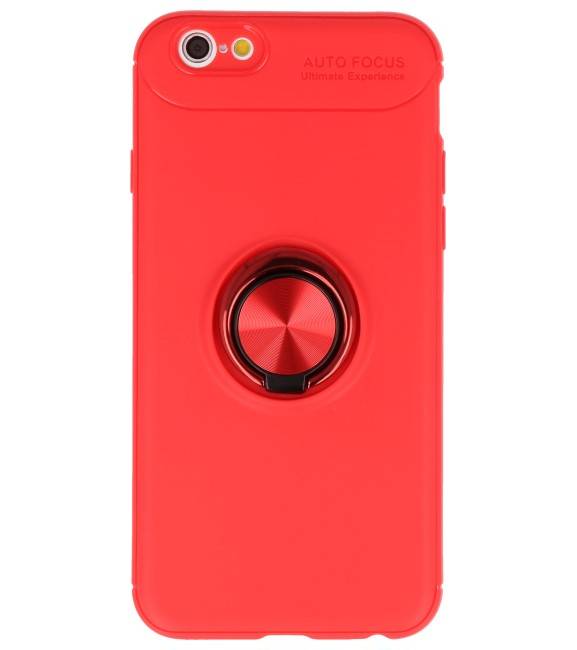 Softcase voor iPhone 6 Hoesje met Ring Houder Rood