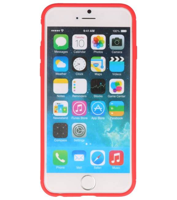 Softcase voor iPhone 6 Hoesje met Ring Houder Rood