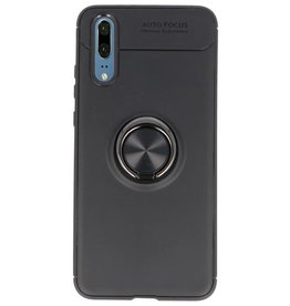 Softcase pour Huawei P20 Case avec support de bague noir