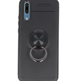 Softcase pour Huawei P20 Case avec support de bague noir