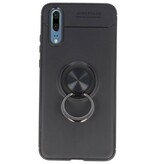 Custodia Softcase per Huawei P20 con supporto per anello nero