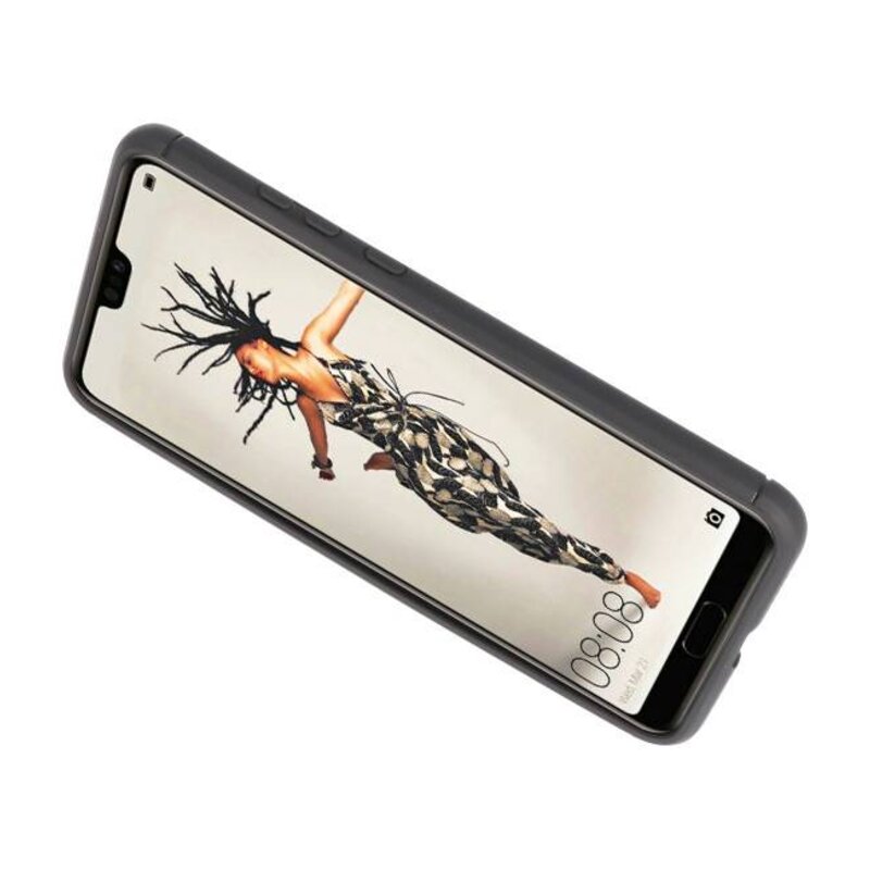 Softcase til Huawei P20 Taske med Ring Holder Black