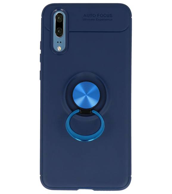 Softcase für Huawei P20 Case mit Ringhalter Navy