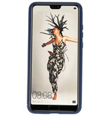 Softcase pour Huawei P20 Case avec porte-cartes bleu marine