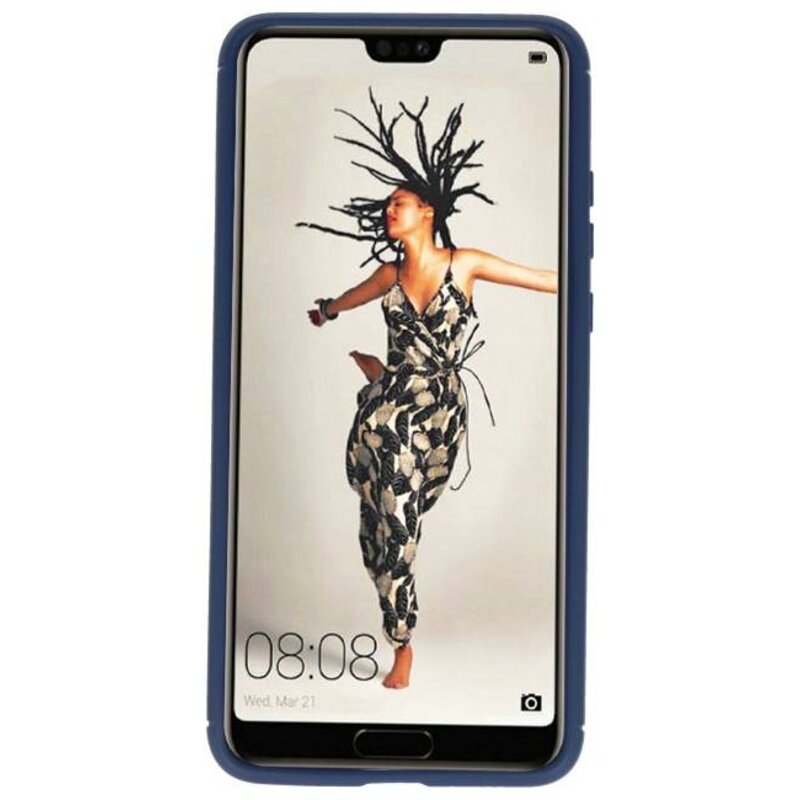 Softcase pour Huawei P20 Case avec porte-cartes bleu marine