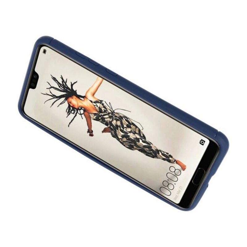 Softcase pour Huawei P20 Case avec porte-cartes bleu marine