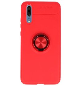 Blødtui til Huawei P20 Taske med Ring Holder Red