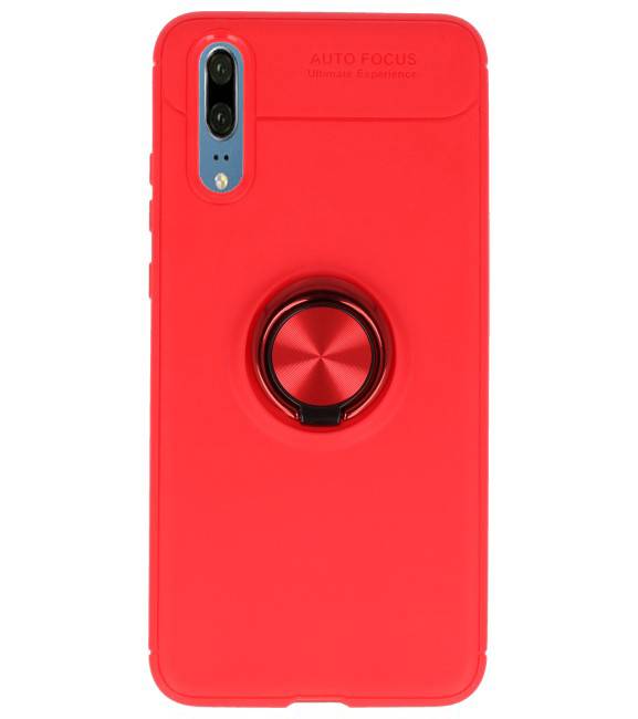 Soft case for Huawei P20 Case with Ring Holder Red