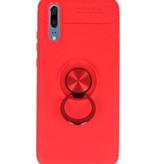 Softcase voor Huawei P20 Hoesje met Ring Houder Rood