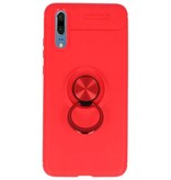 Blødtui til Huawei P20 Taske med Ring Holder Red