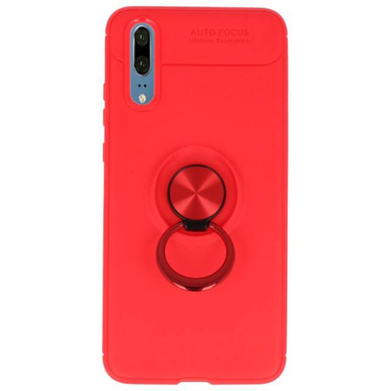 Blødtui til Huawei P20 Taske med Ring Holder Red
