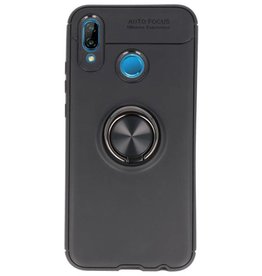 Étui souple pour Huawei P20 Lite avec porte-bague noir