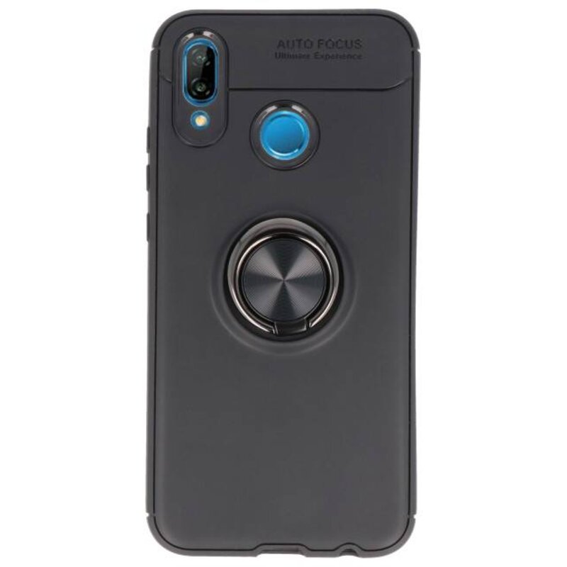 Custodia morbida per Huawei P20 Lite Custodia con anello nero