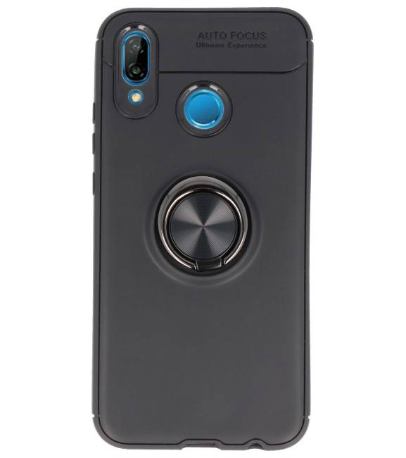 Softcase voor Huawei P20 Lite Hoesje met Ring Houder Zwart