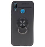 Softcase voor Huawei P20 Lite Hoesje met Ring Houder Zwart