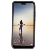 Softcase voor Huawei P20 Lite Hoesje met Ring Houder Zwart