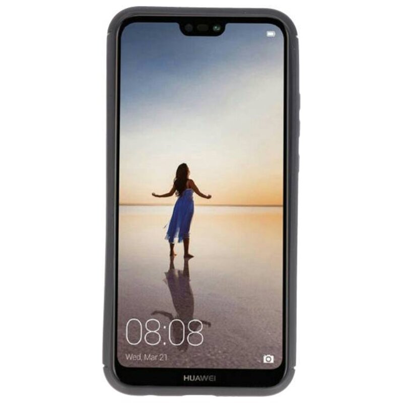 Blødtui til Huawei P20 Lite Taske med Ring Holder Black