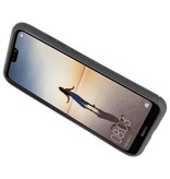 Estuche blando para Huawei P20 Lite Estuche con soporte para anillo negro