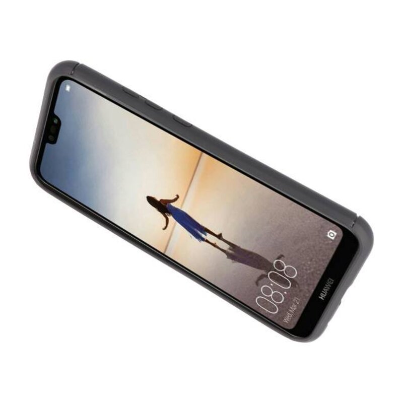 Blødtui til Huawei P20 Lite Taske med Ring Holder Black