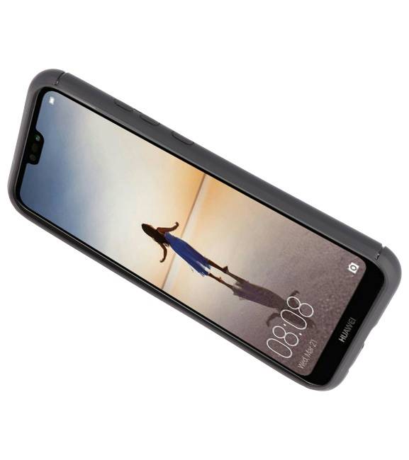 Estuche blando para Huawei P20 Lite Estuche con soporte para anillo negro