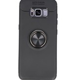 Softcase voor Galaxy S8 Hoesje met Ring Houder Zwart