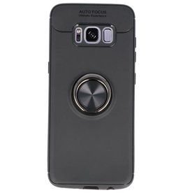 Étui souple pour Galaxy S8 avec porte-bague noir