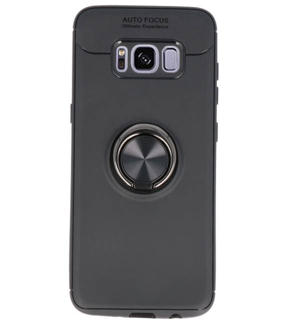 Étui souple pour Galaxy S8 avec porte-bague noir