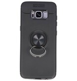Softcase voor Galaxy S8 Hoesje met Ring Houder Zwart