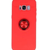 Softcase voor Galaxy S8 Hoesje met Ring Houder Rood