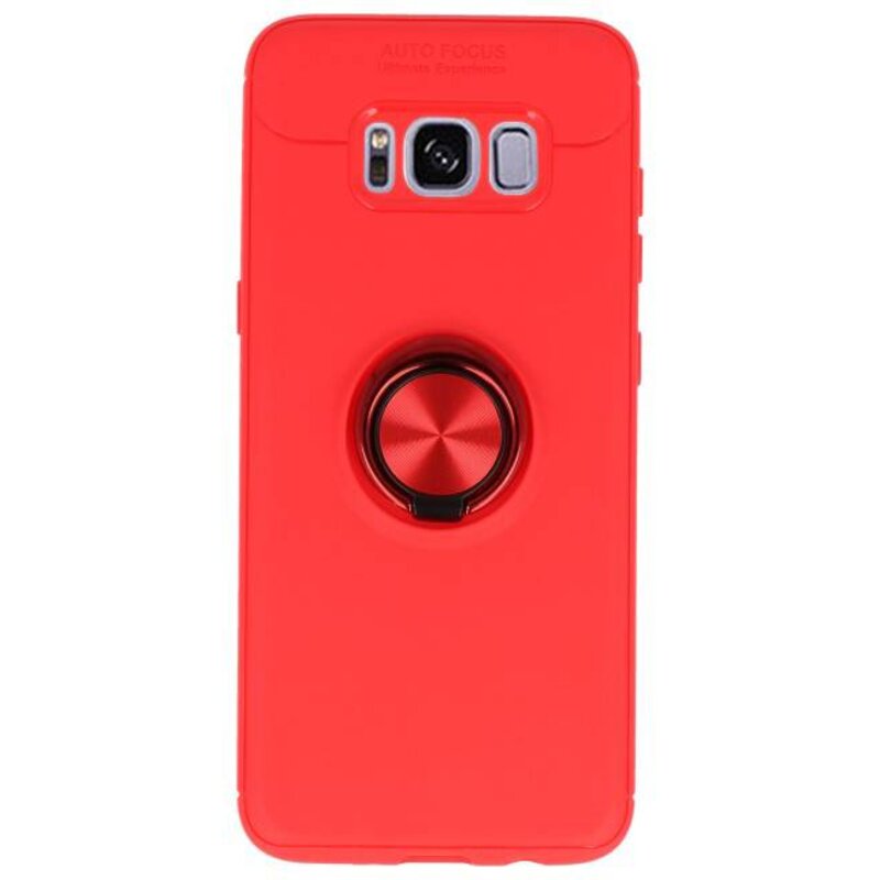 Softcase til Galaxy S8 Taske med Ring Holder Red