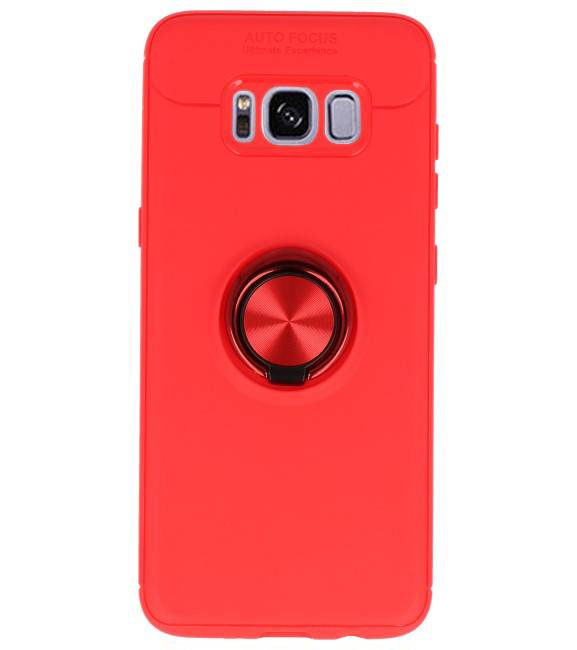 Softcase voor Galaxy S8 Hoesje met Ring Houder Rood