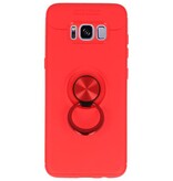 Étui souple pour Galaxy S8 avec porte-anneau rouge