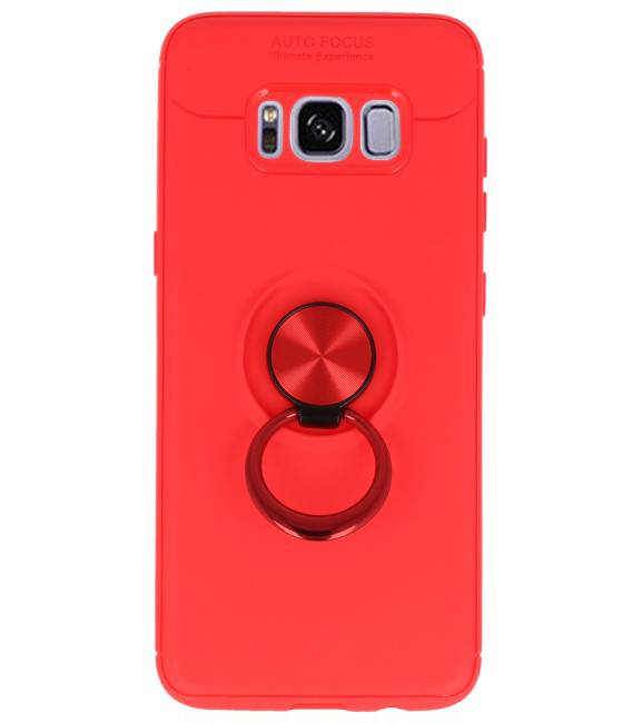 Softcase voor Galaxy S8 Hoesje met Ring Houder Rood