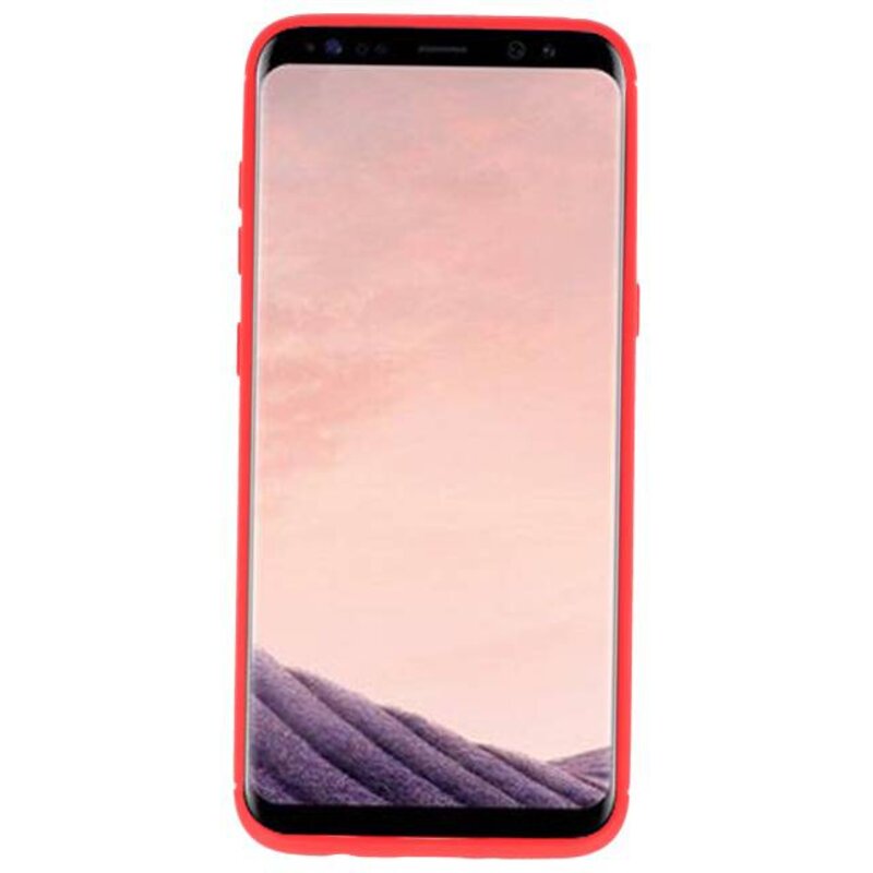 Softcase til Galaxy S8 Taske med Ring Holder Red