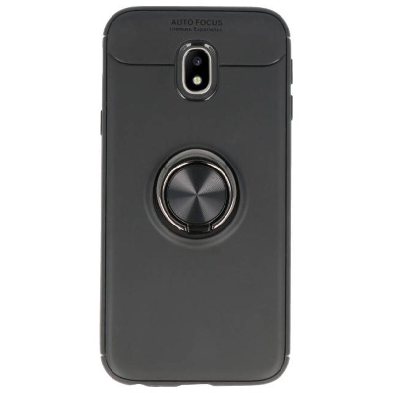 Custodia Softcase per Galaxy J3 2017 con supporto per anello nero